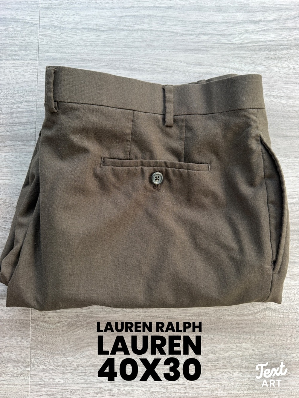 Lauren Ralph Lauren Mens 100% Wool Dress Pants Brown Total Comfort Trousers 40W